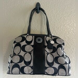 Coach Signature Monogram Large Handbag. Black/Grey great condition.